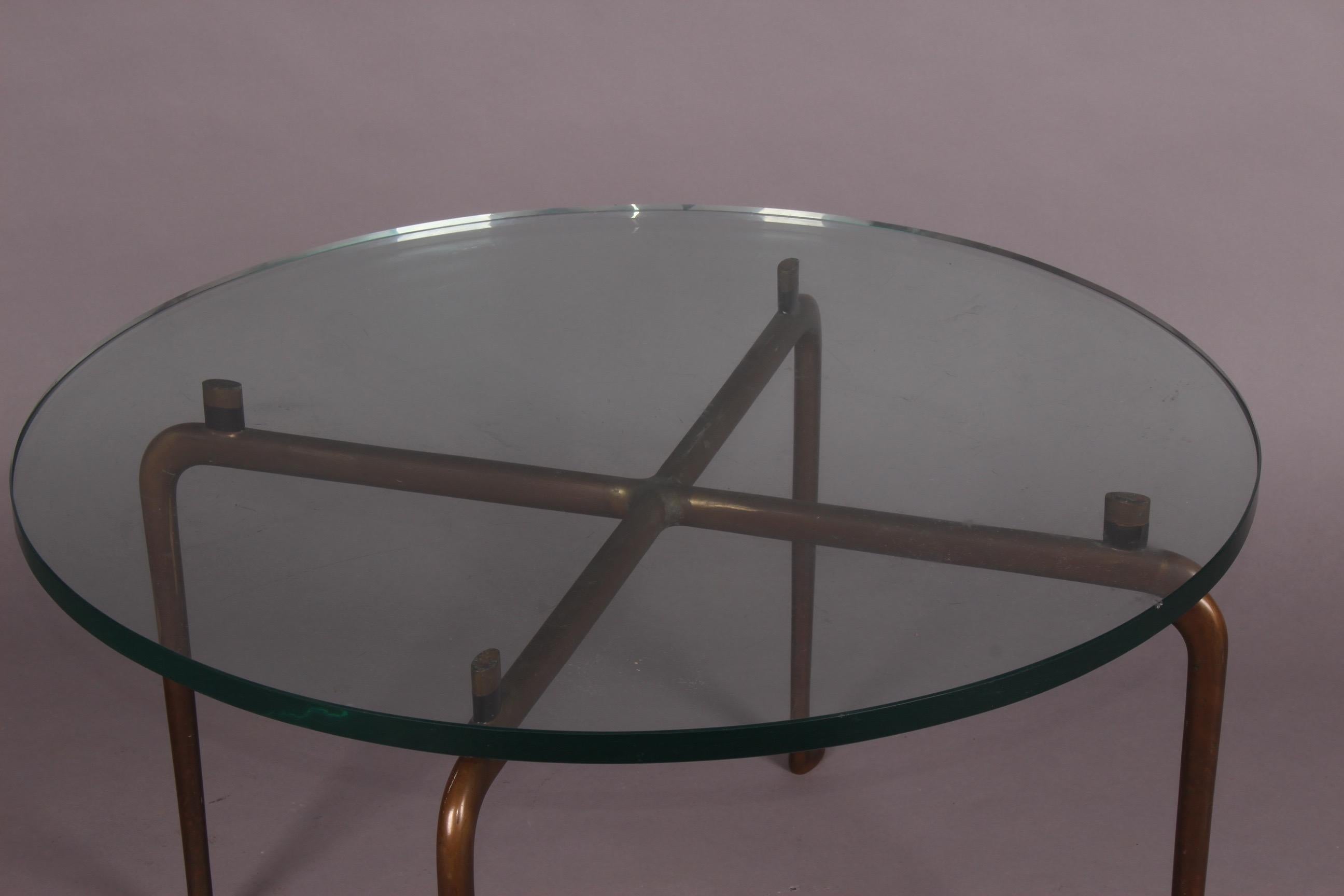 Mid-20th Century Glass and Bronze Coffee Table