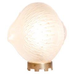 Antique Glass and Bronze Blowfish Lamp, Art Deco Period, France, circa 1920