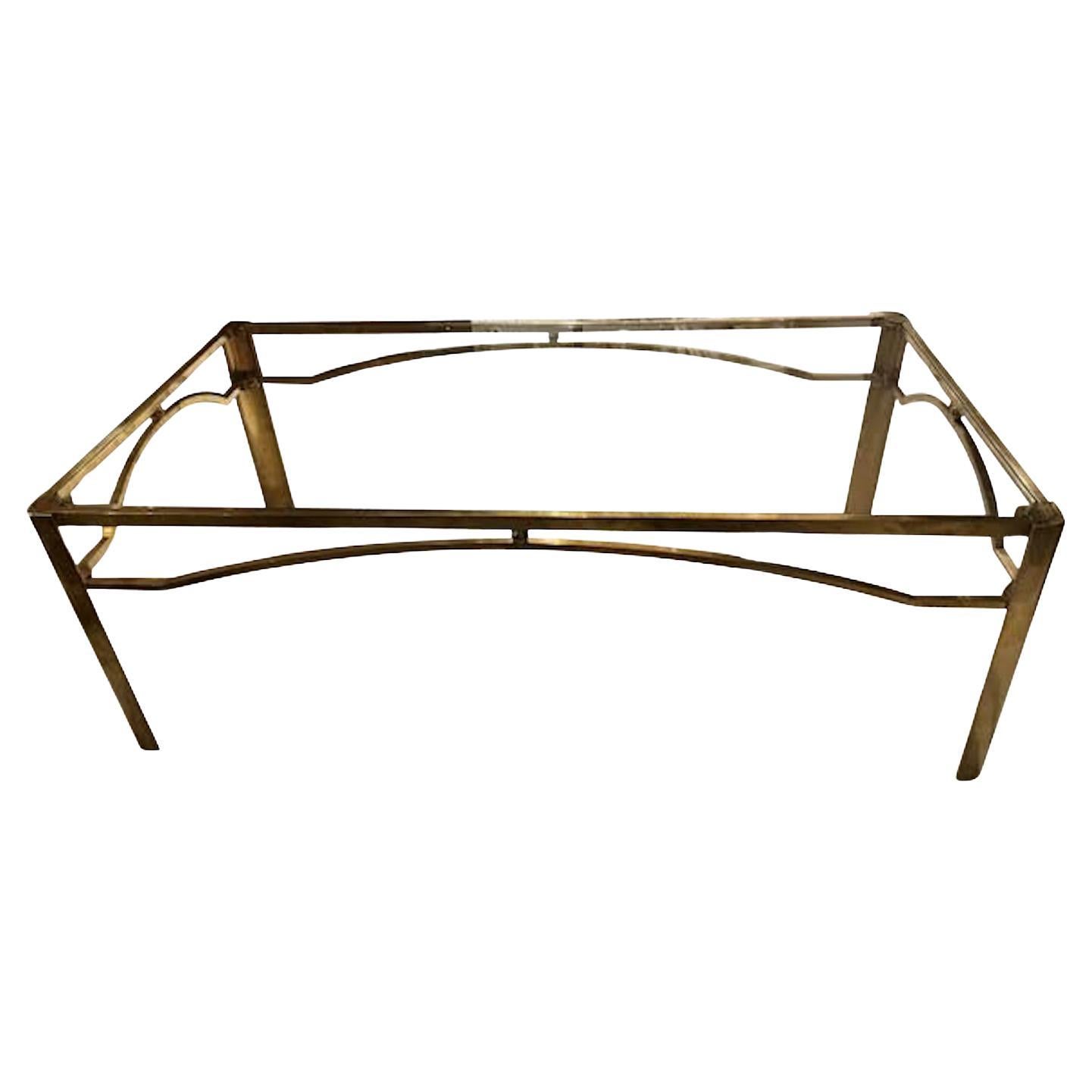 Glass And Bronze Jacques Quinet Rectangular Coffee Table, France, 1940s For Sale