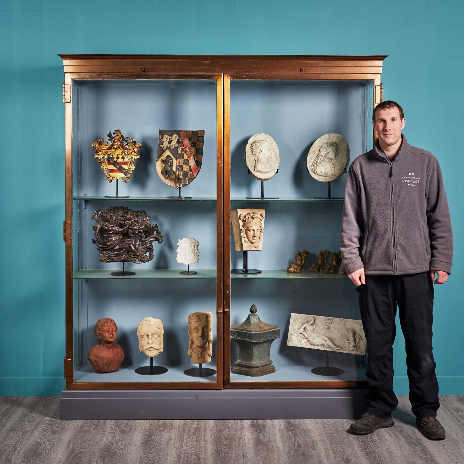 Glazed Bronze Museum Display Cabinet. These cabinets were originally supplied to the Victoria & Albert Museum in London and were later acquired by the artist Damian Hirst. The cabinets are constructed from Phosphor Bronze. They have glazed doors,