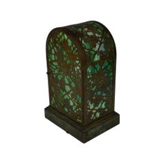 Tischuhr aus Glas und Bronze von Tiffany Studios