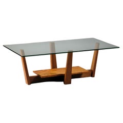 Glass and Bubinga Coffee Table by Thomas Throop  Black Creek Designs  In Stock
