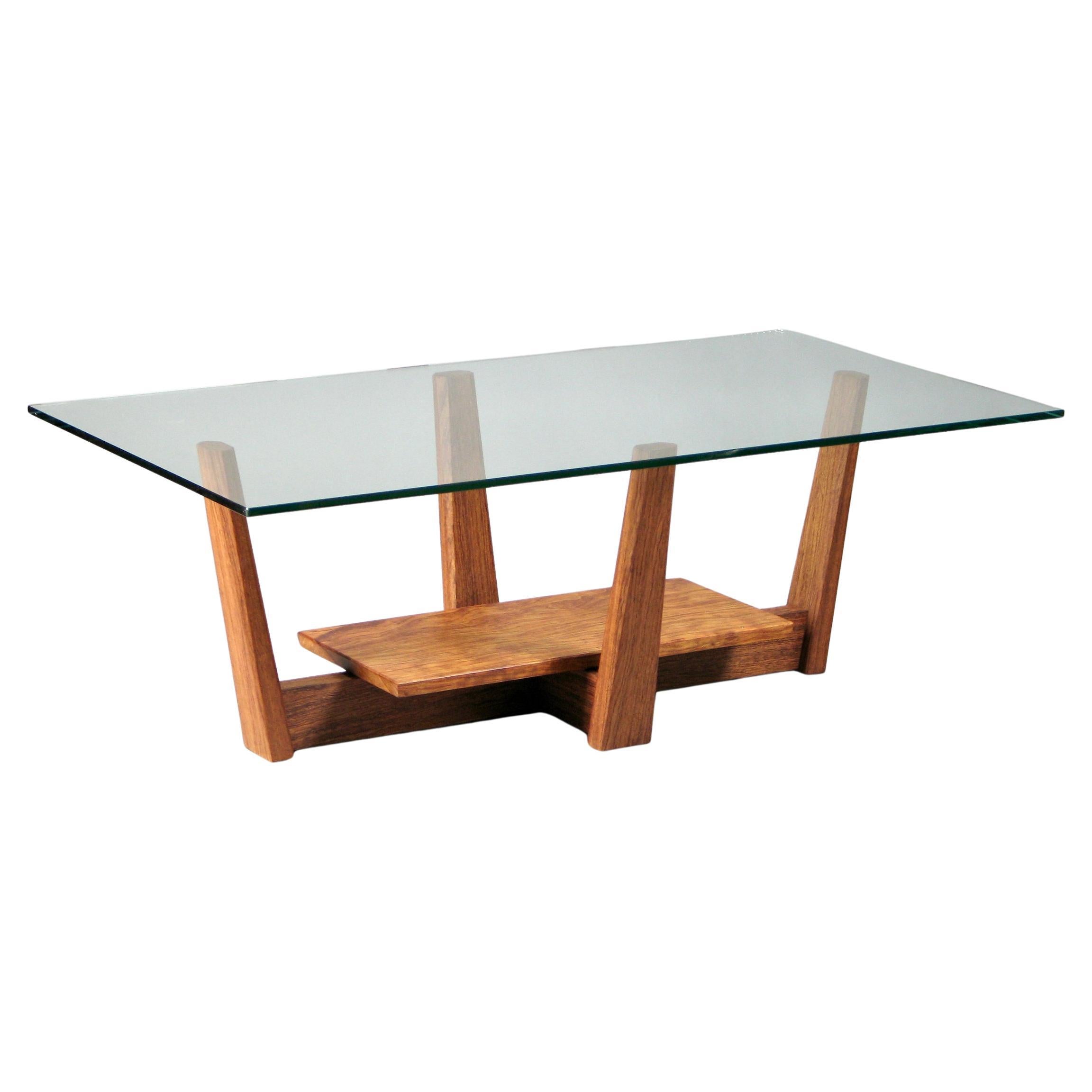 Glass and Bubinga Coffee Table by Thomas Throop  Black Creek Designs  In Stock