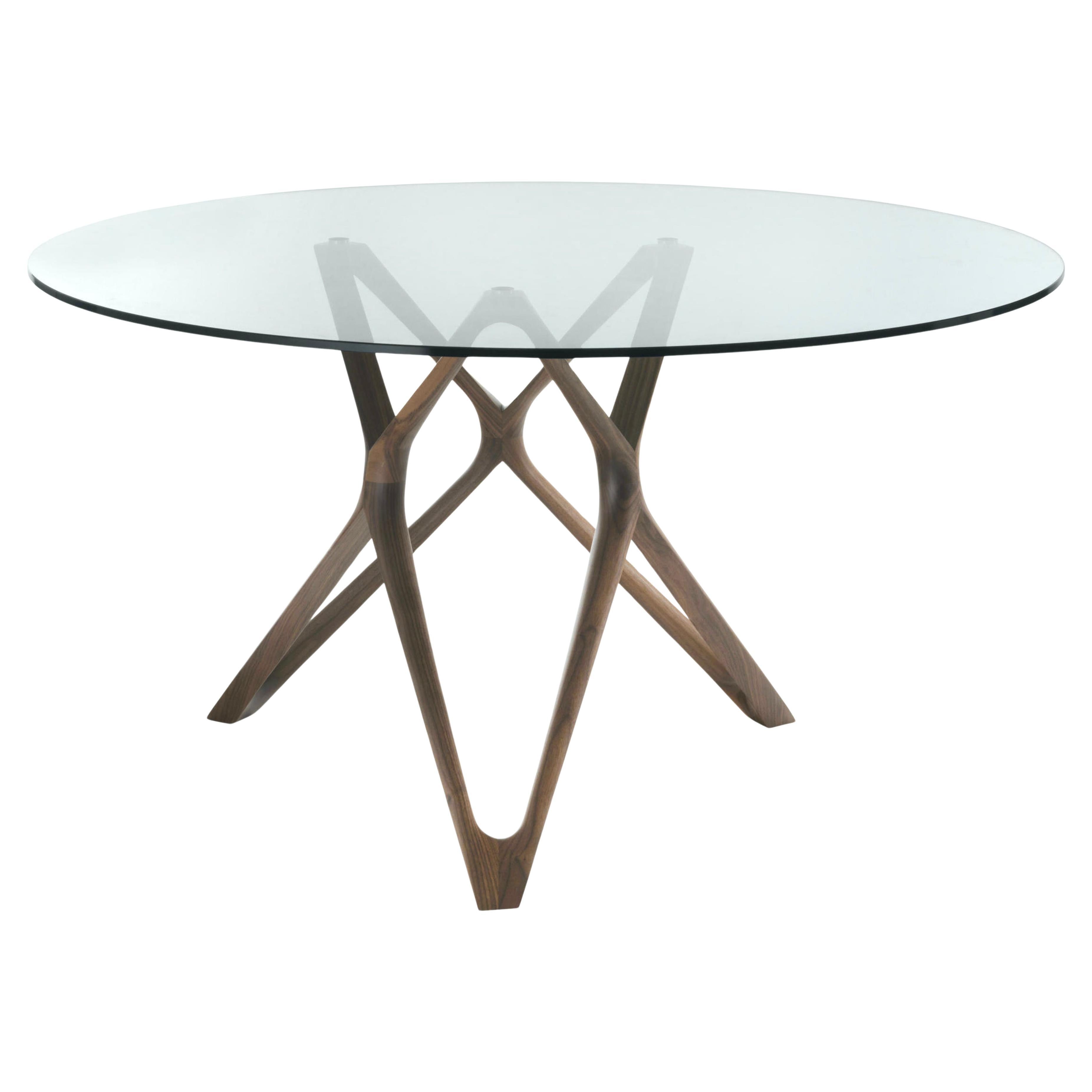 Tisch aus Glas und Walnuss Canaletta - Porada Circe im Angebot