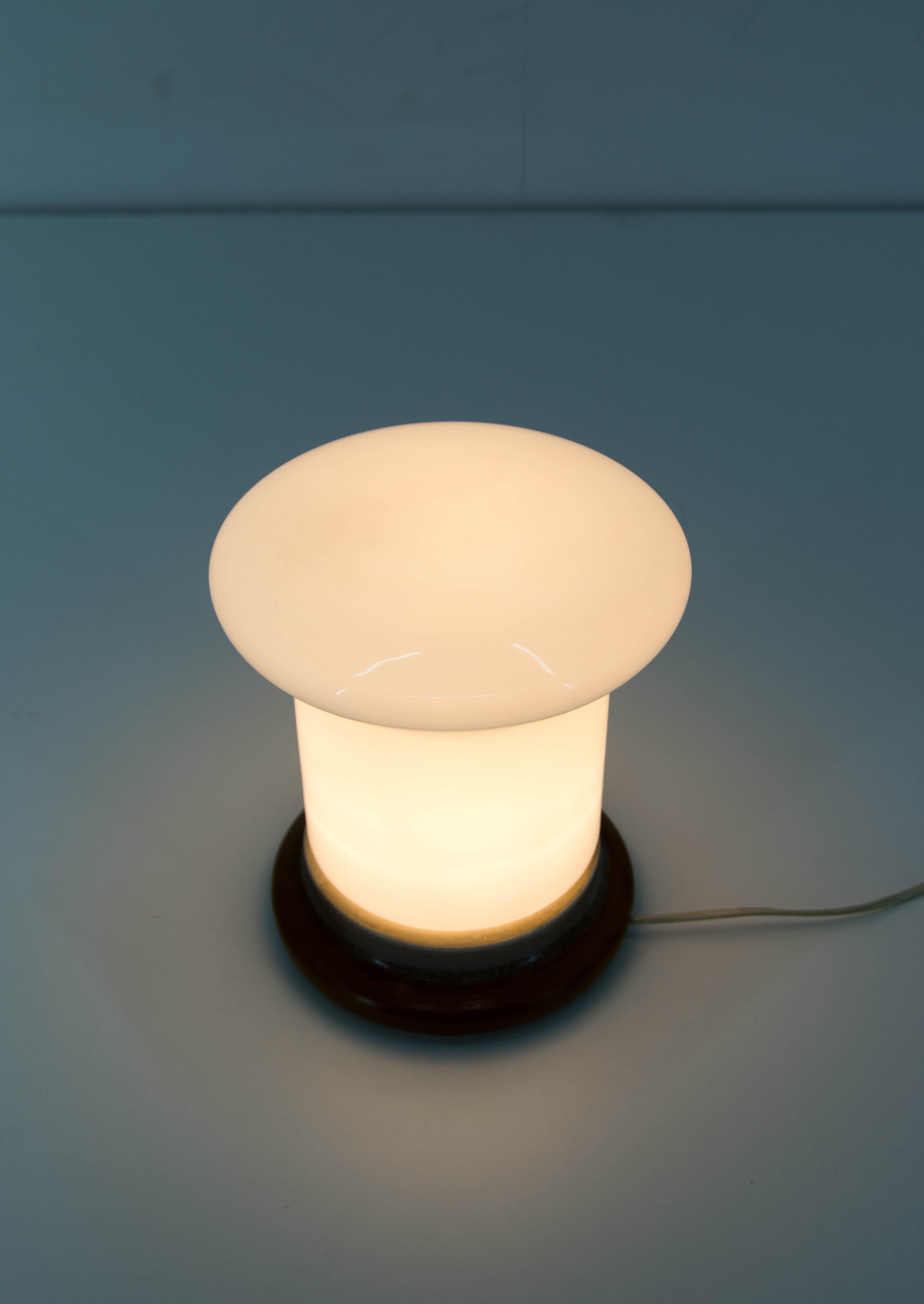 Mid-Century Modern Glass and Ceramic Table Lamp, 1960s