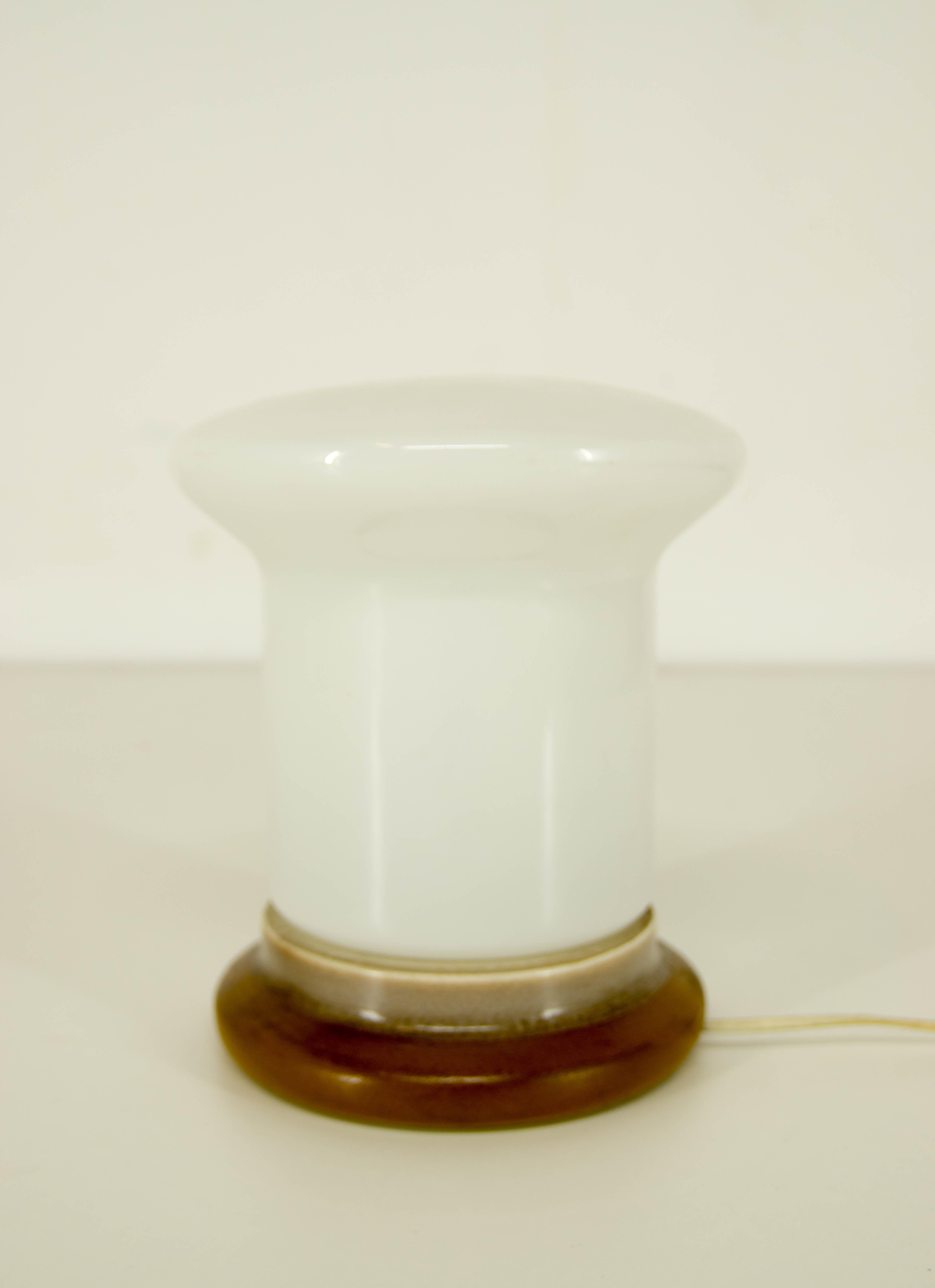 Glass and Ceramic Table Lamp, 1960s In Good Condition In Praha, CZ
