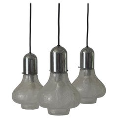 Glass and Chrome 3 Shade Cascade Lamp by WILA, 1960s, Germany