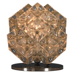 Lampada da tavolo in vetro e cromo Albano Poli 'Eclisse' di Poliarte, Italia 1968
