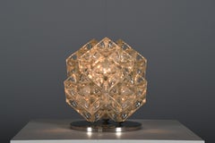 Lampe de table 'Eclisse' en verre et chrome Albano Poli par Poliarte, Italie 1968