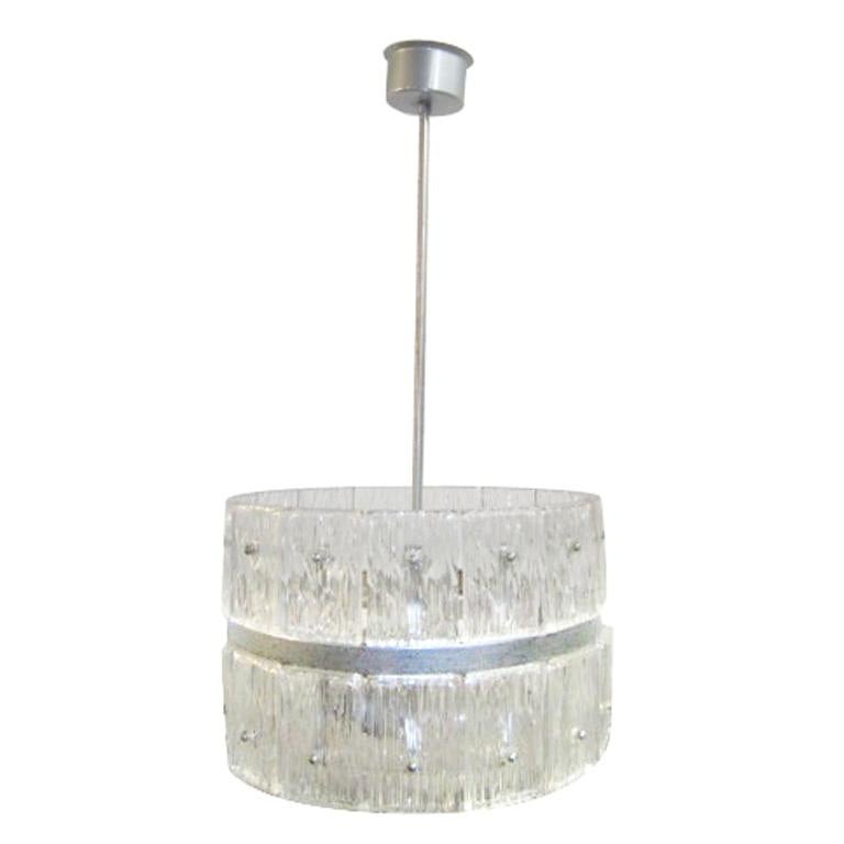 Glass and Chrome Ceiling Light