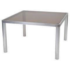Glass and Chrome Dining Table, 1970s.