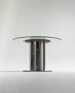 Glass and Chrome Dining Table, Antonia Astori, 1960s