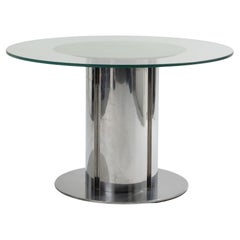Glass and Chrome Dining Table, Antonia Astori, 1960s