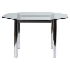 Glass and Chrome Dining Table