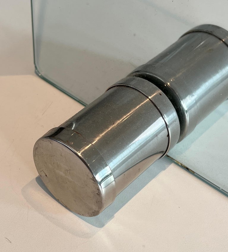 Glass and Chrome Fireplace Screen For Sale at 1stDibs