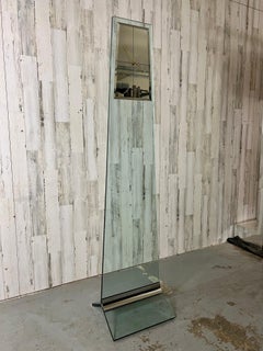 Glass and Chrome Long Case Clock Attributed to Pace Furniture