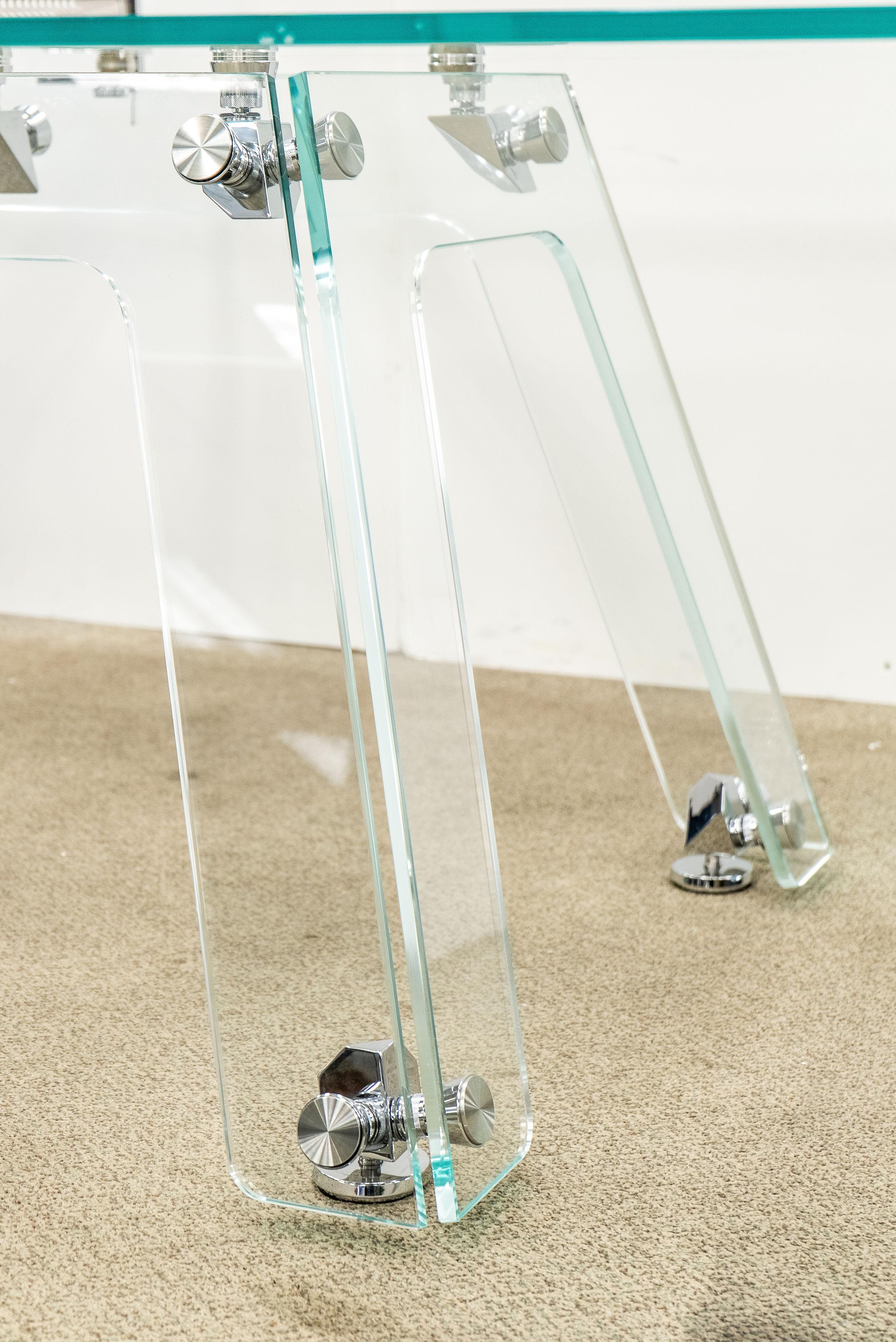 XXIe siècle et contemporain Table de ping-pong en verre et chrome en vente