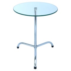 Glass and Chrome Side Drink Table, circa 1970s