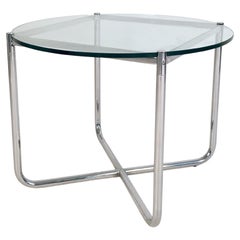 Glass and Chrome Side Table by Mies Van Der Rohe for Knoll, c.1970