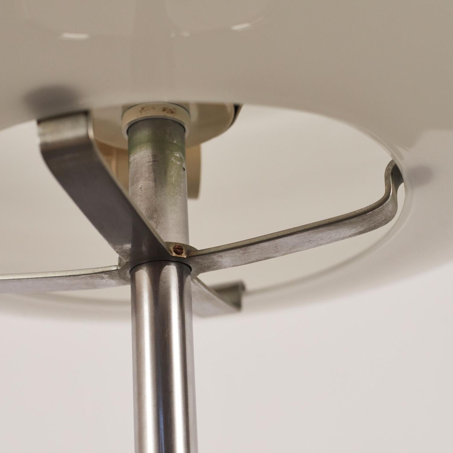 Lampe de bureau en verre et chrome de Gaetano Scolari pour Ecolight, plateaux amovibles en vente 5