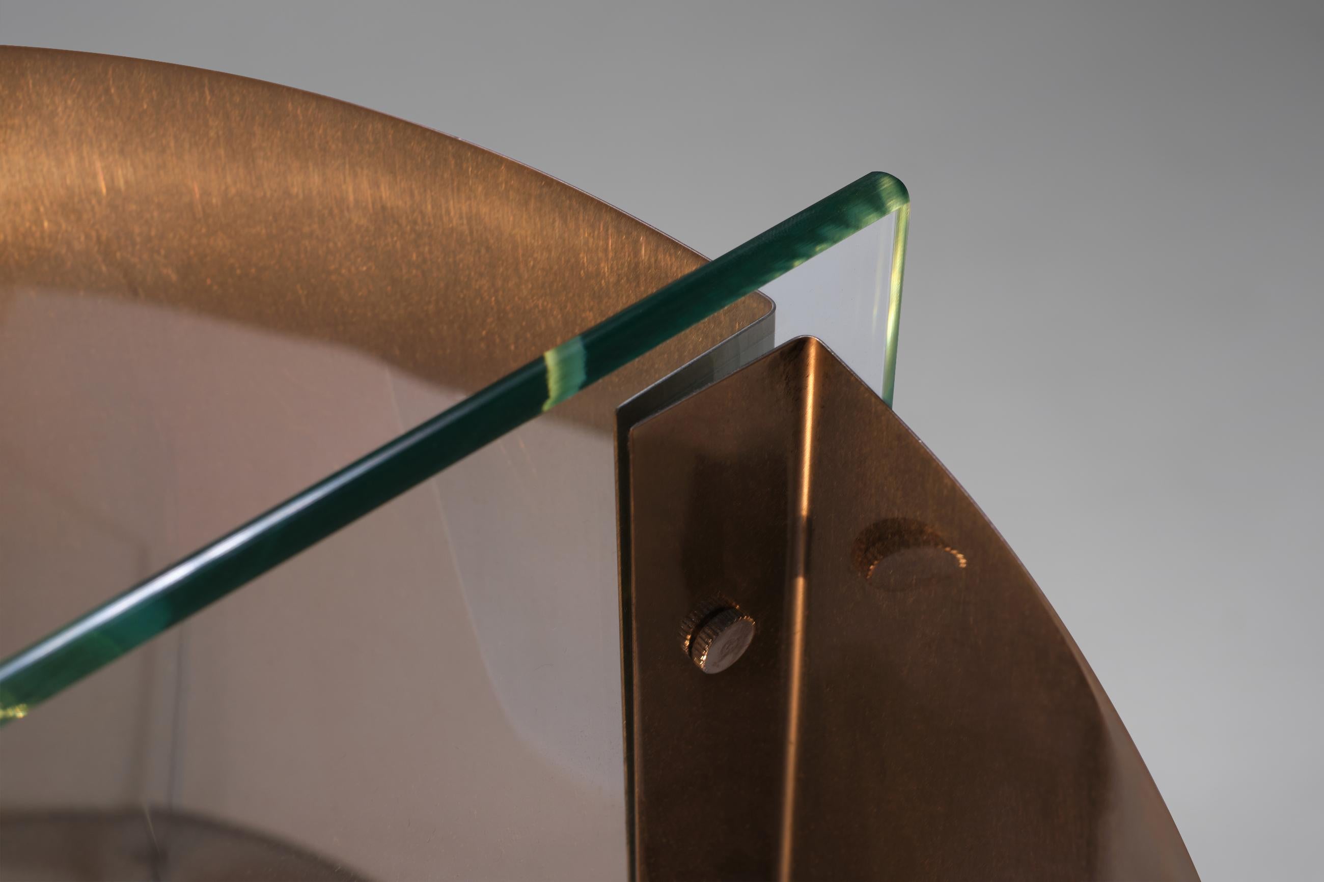 Acier inoxydable Lampe de table en verre et chrome de Lumenform, Italie, 1970