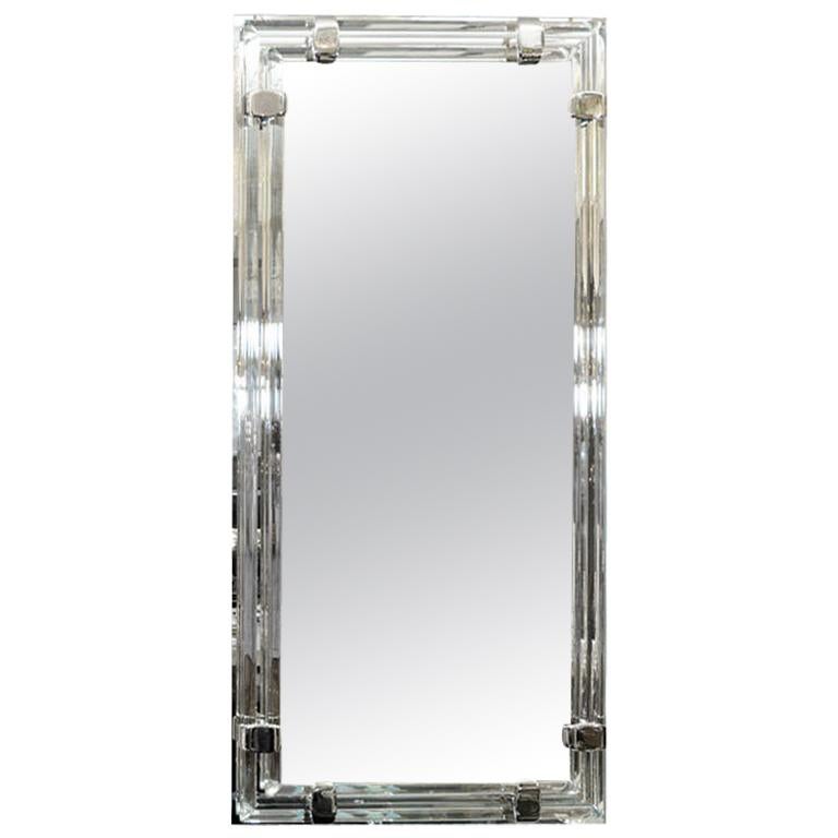 Glass Rod and Polished Nickel Tubular Mirror For Sale at 1stDibs