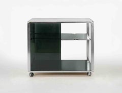 Glass and Chromed Metal Cabinet "Alpha" by Willy Rizzo for Mario Sabot