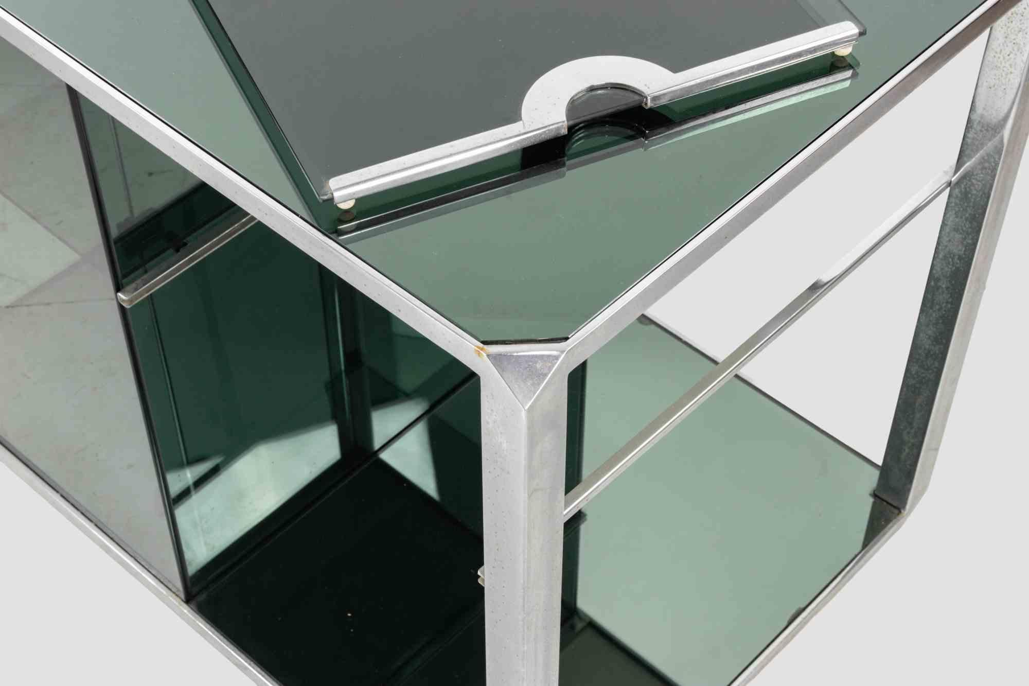 Schrank „Alpha“ aus Glas und verchromtem Metall von Willy Rizzo für Mario Sabot im Angebot 2