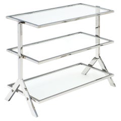 Glass and Chromed Steel Console or Side Table