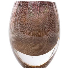 Glass and Copper Mesh Vase by Omer Arbel for OAO Works, Brown Green