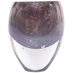 Glass and Copper Mesh Vase by Omer Arbel For OAO Works, Lavender
