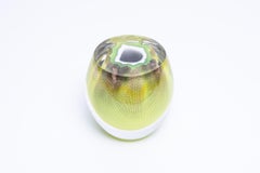 Glass and Copper Mesh Vase by Omer Arbel for OAO Works, Neon Yellow