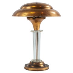 Glass and Copper Table Lamp in Manner of Pietro Chiesa