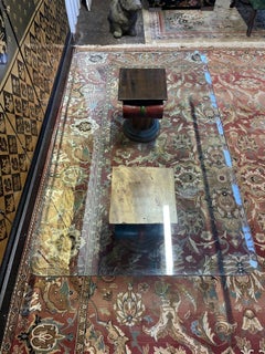 Glass and Corinthian columns coffee table