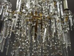 Glass and Gilded Brass 2-Tier Chandelier