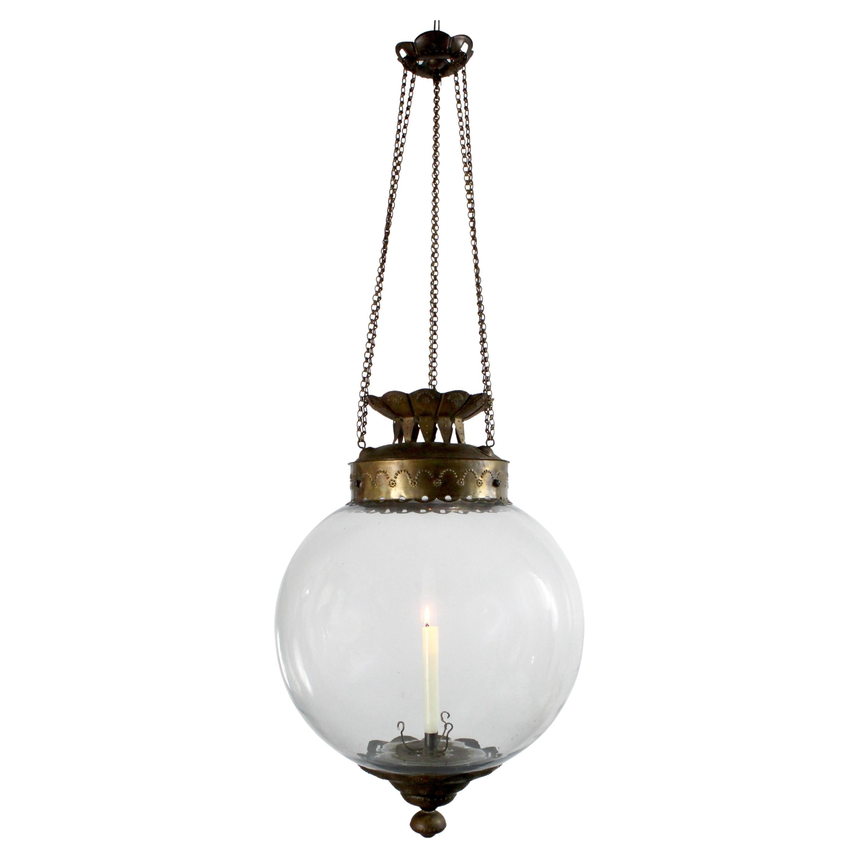 Glass and gilt brass lantern - Spain - c. 1960 im Angebot