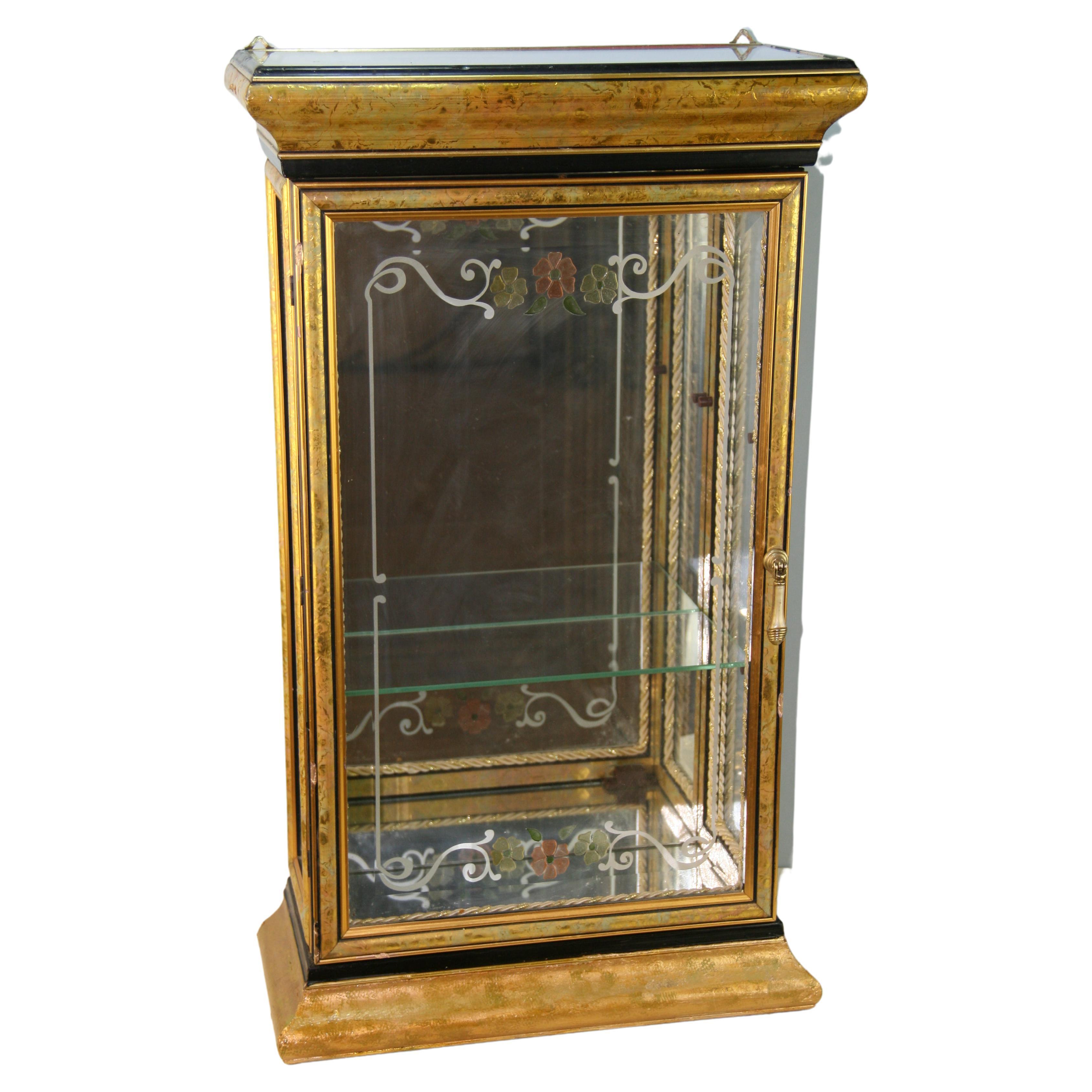 Glass and Gilt Wood Vitrine / Curiosity Cabinet