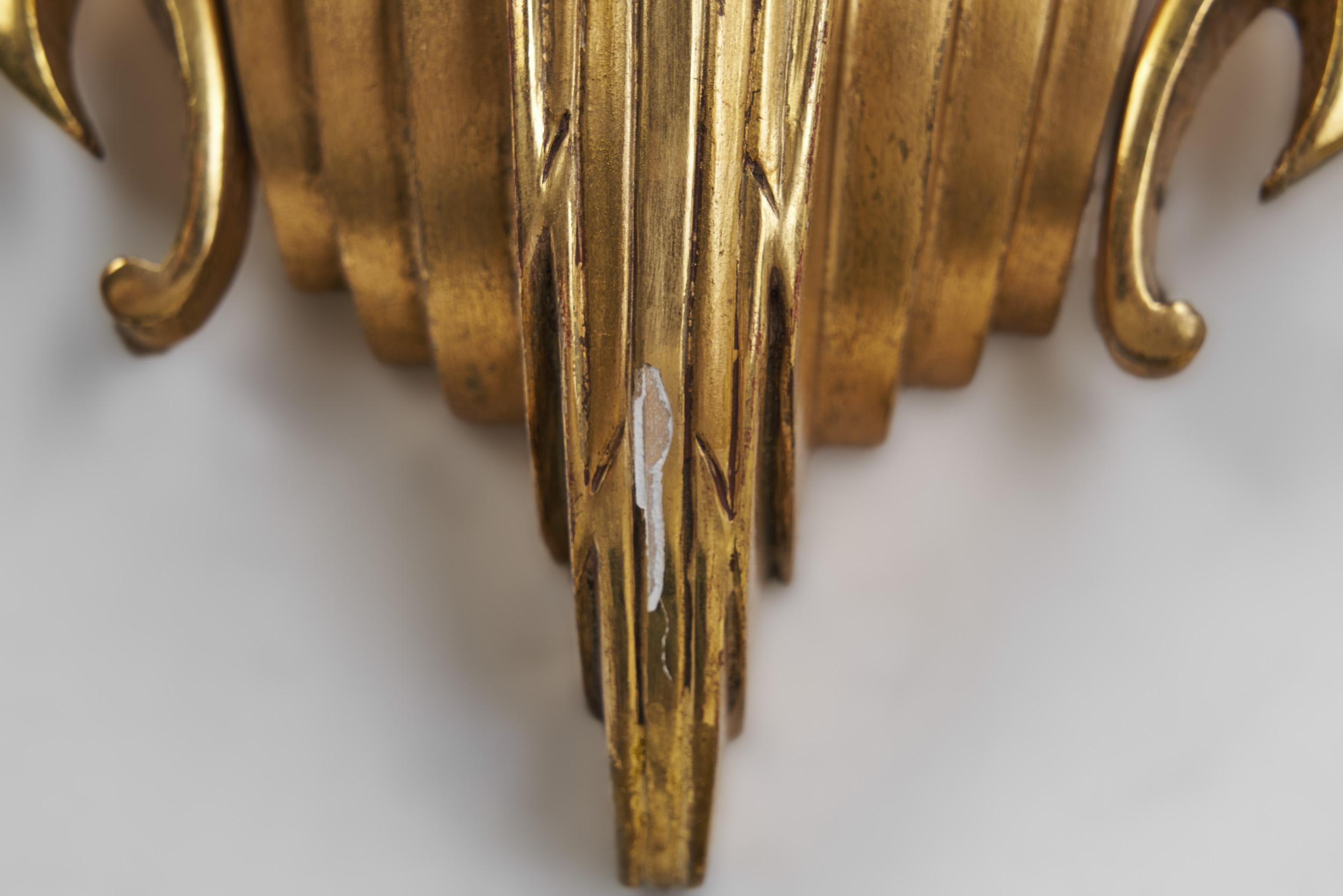 Lights en verre et bois doré par Broman, Europe Début du 20e siècle en vente 10