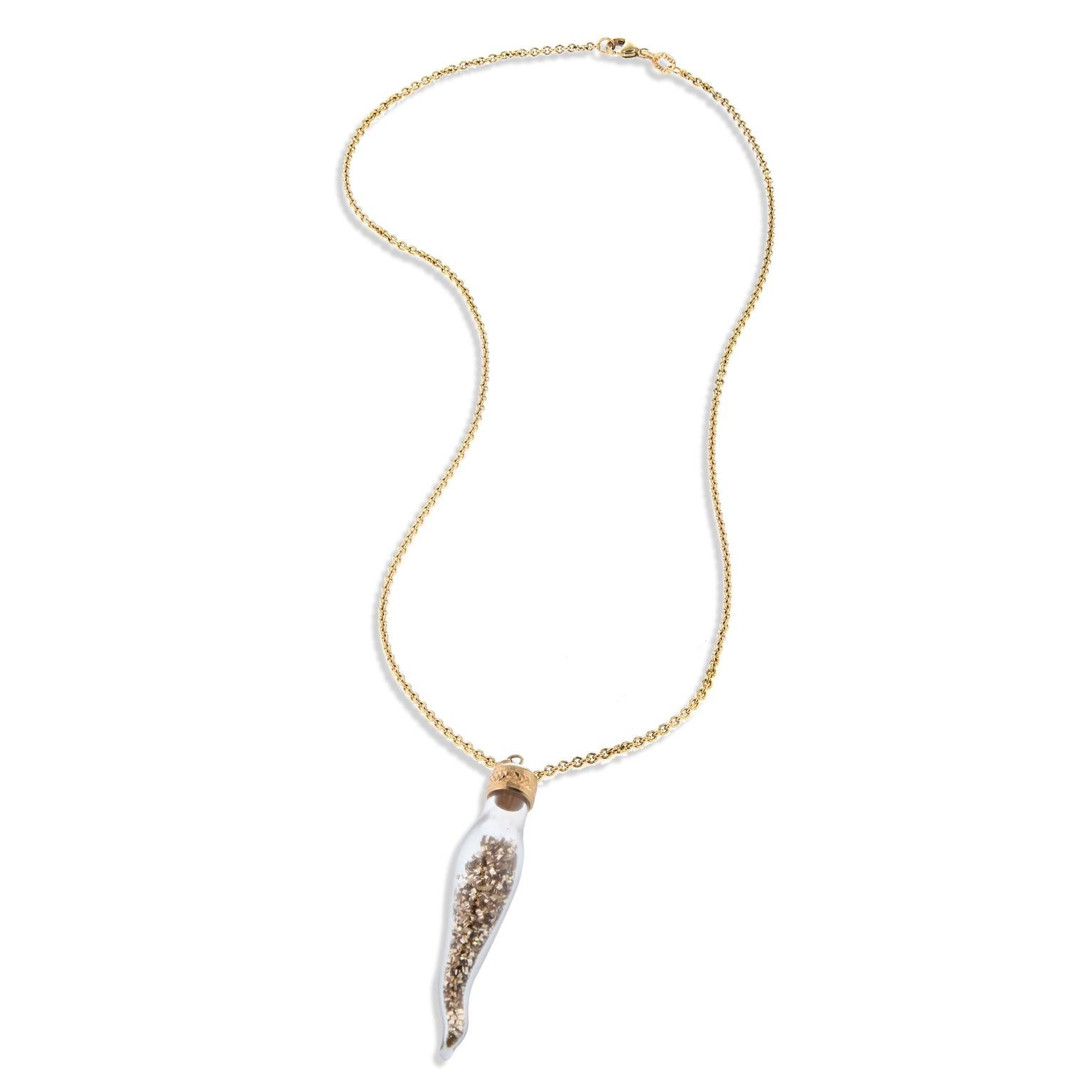 gold italian horn necklace
