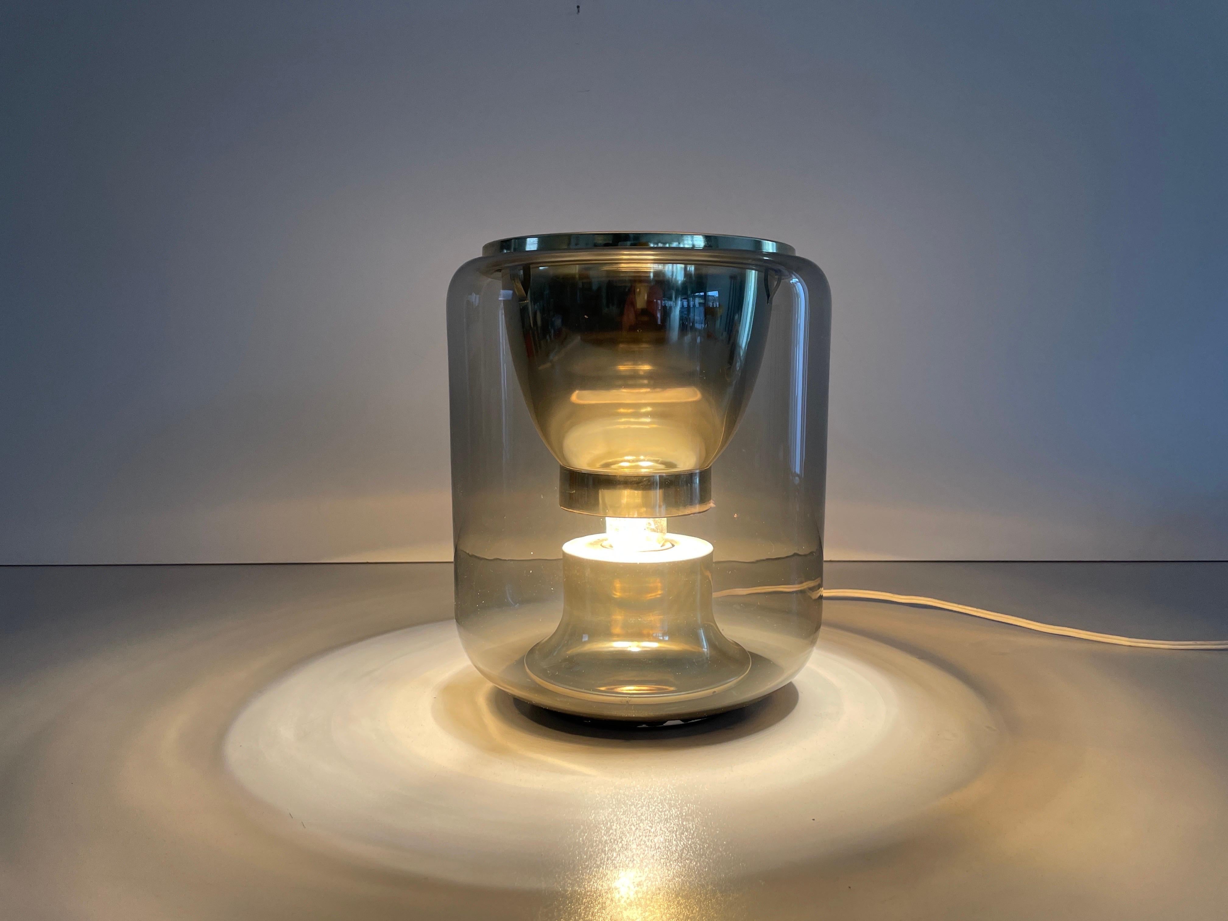 Glass and Gold Metal Ceiling Lamp by Erco, 1960s, Germany For Sale 6