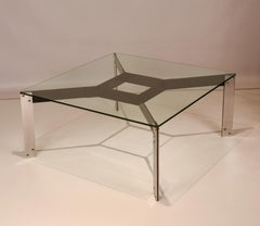 Glass and Iron Coffee Table, Miguel Milá, Spain 1960's
