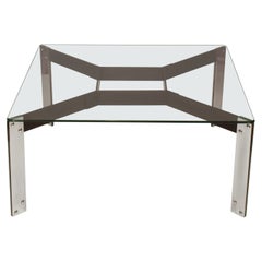 Glass and Iron Coffee Table, Miguel Milá, Spain 1960's