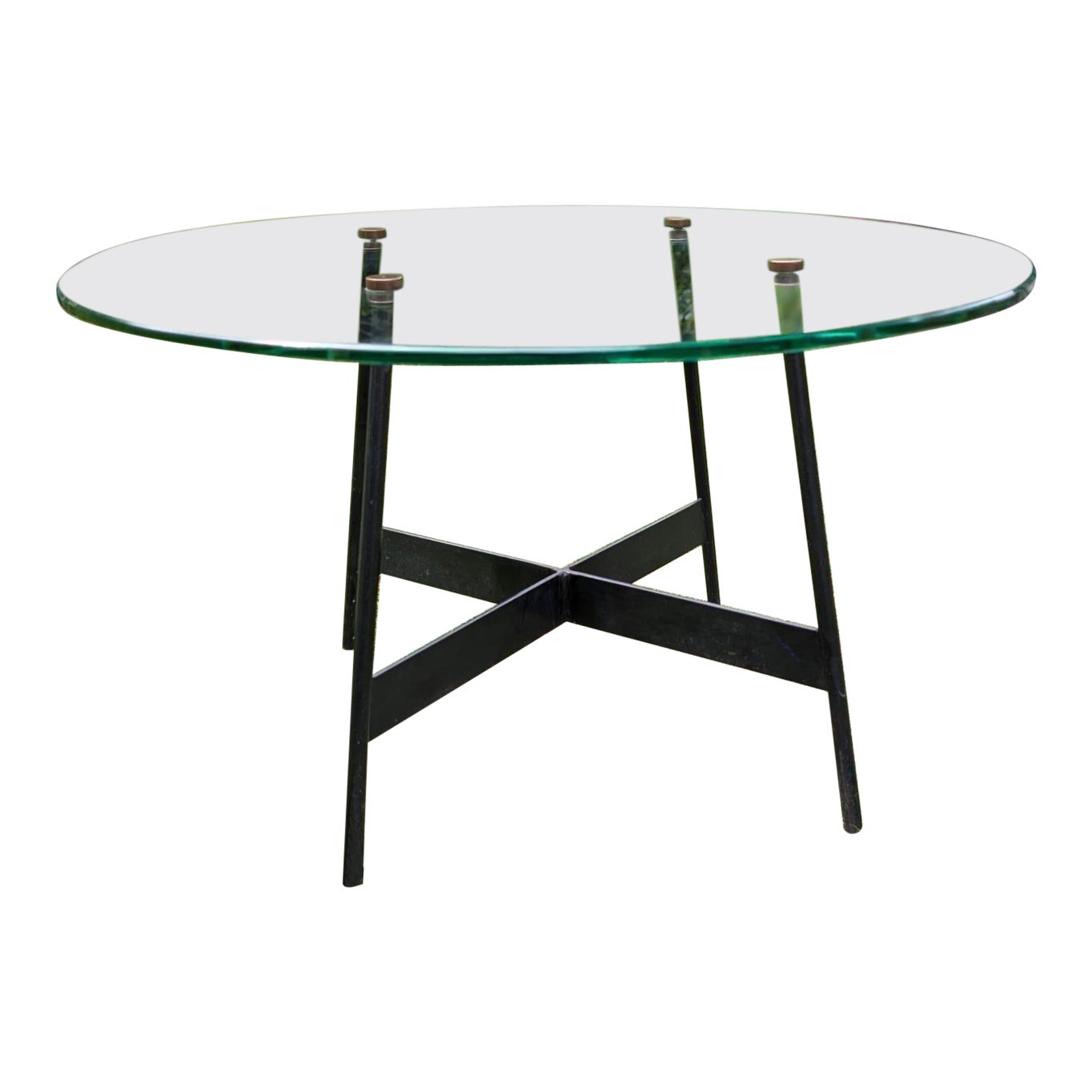 Beistelltisch aus Glas und Eisen im Angebot
