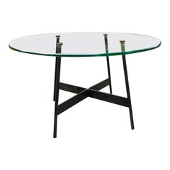 Beistelltisch aus Glas und Eisen