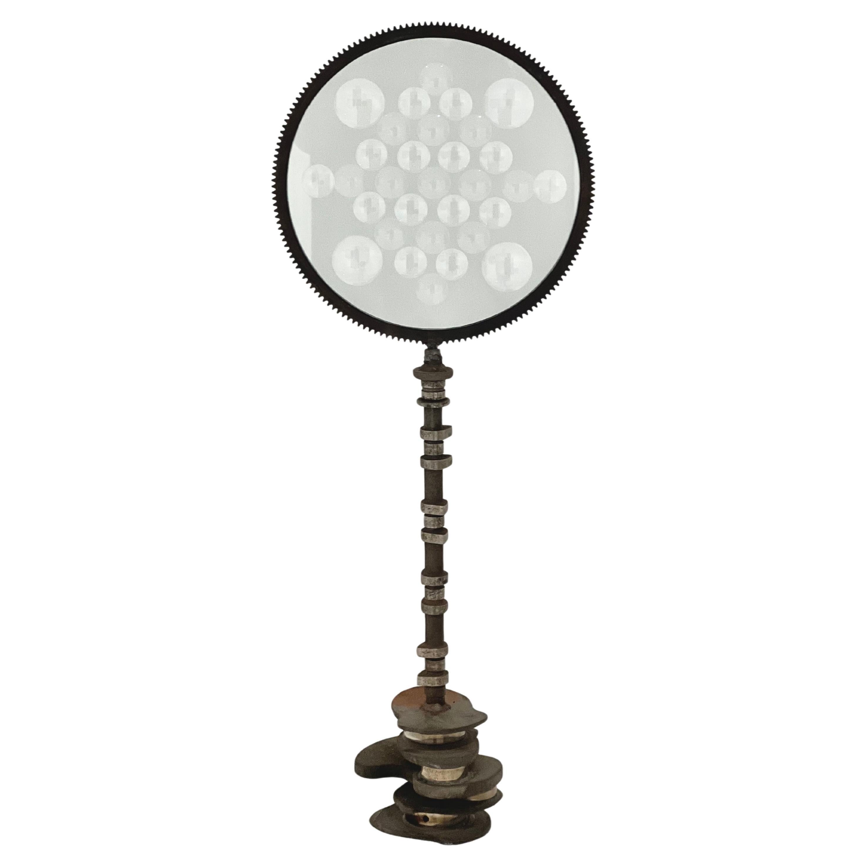 Magiskop-Skulptur aus Glas und Eisen von Feliciano Béjar