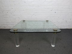 Glass and Lucite Coffee Table by Pace