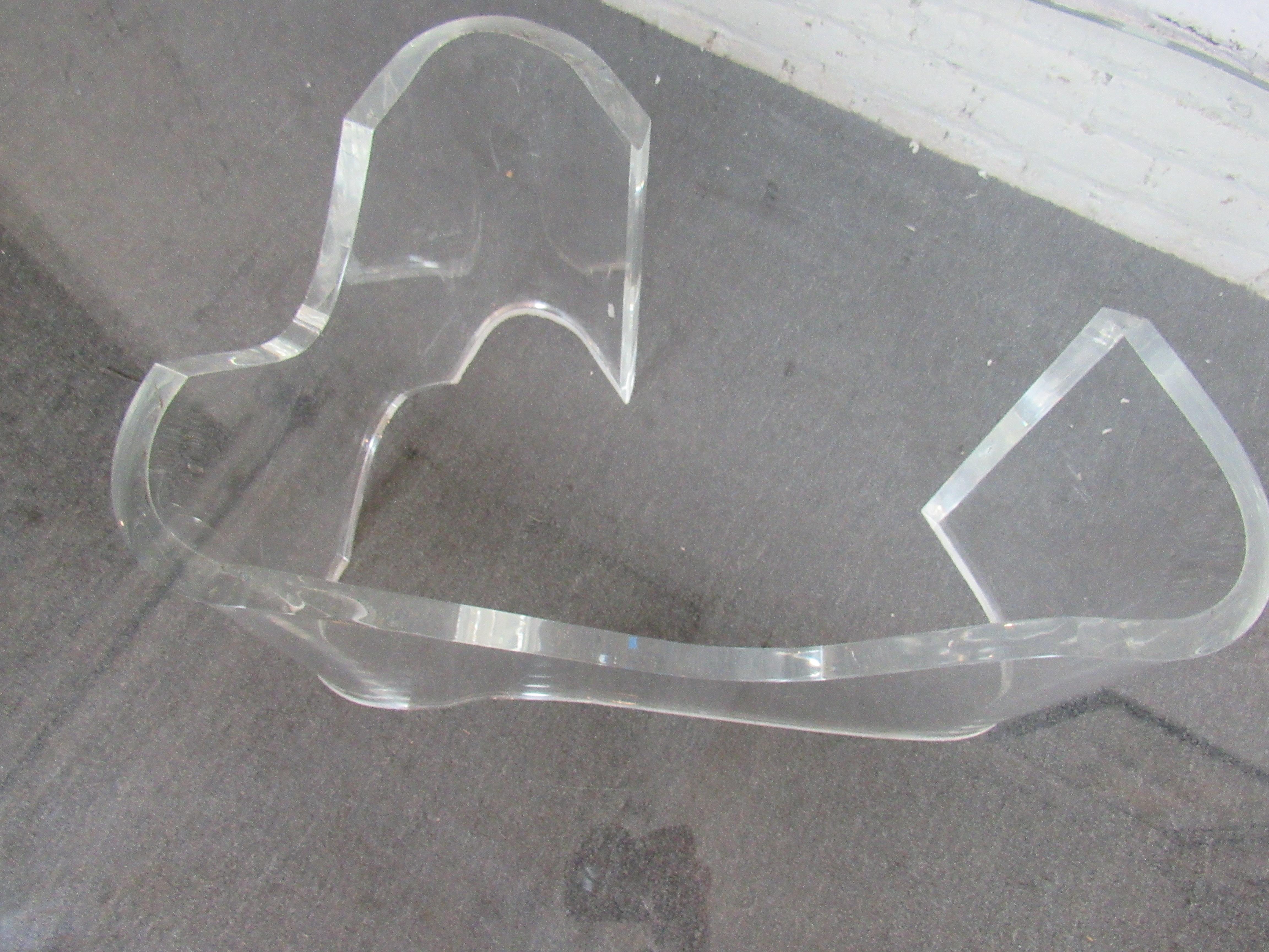 Glass and Lucite Coffee Table For Sale 4