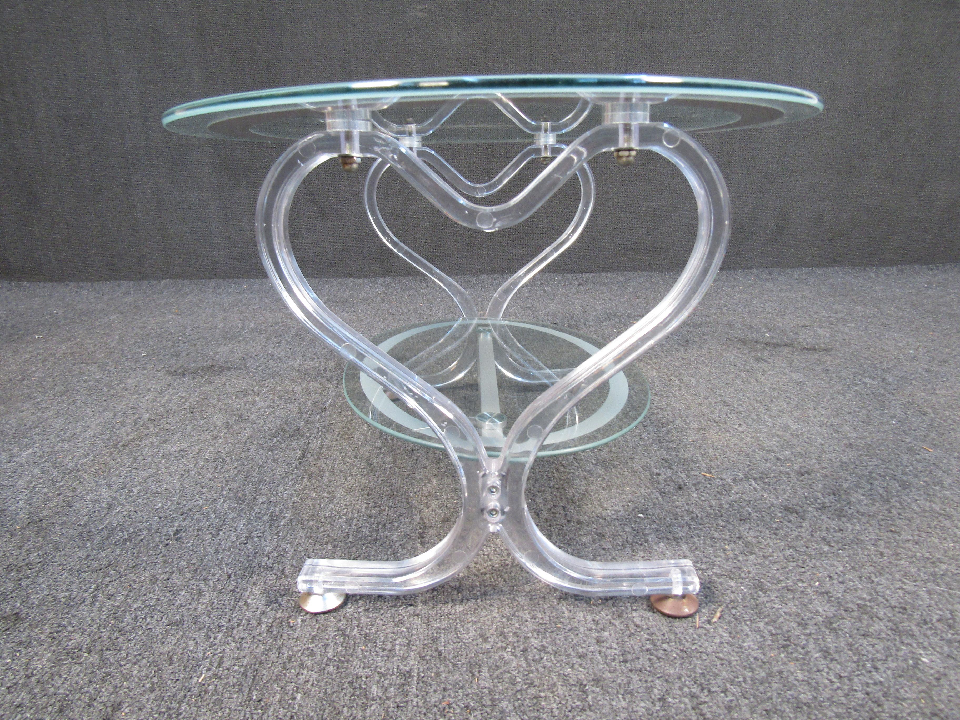 Couchtisch aus Glas und Lucite (Ende des 20. Jahrhunderts)