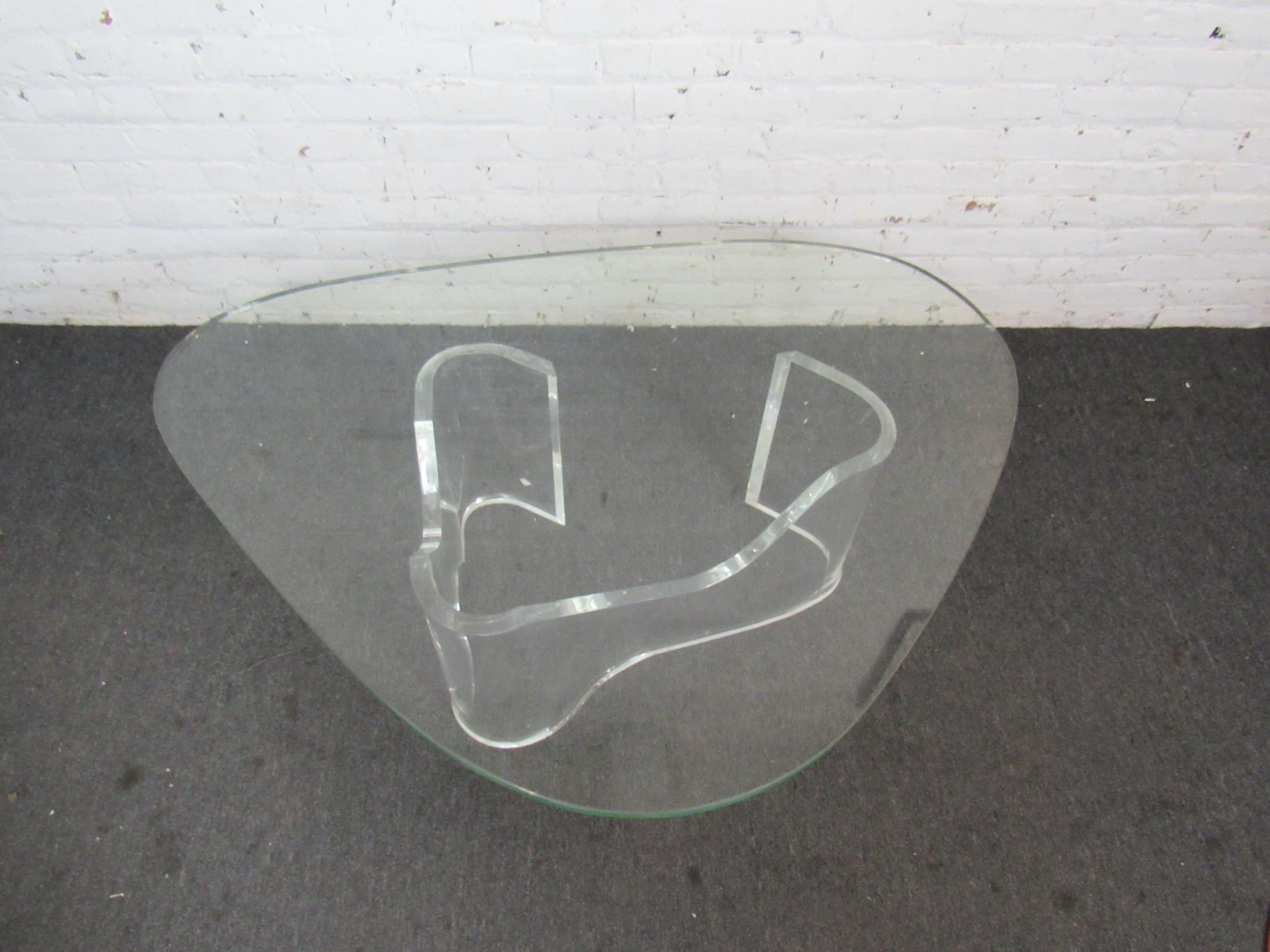 Glass and Lucite Coffee Table For Sale 1