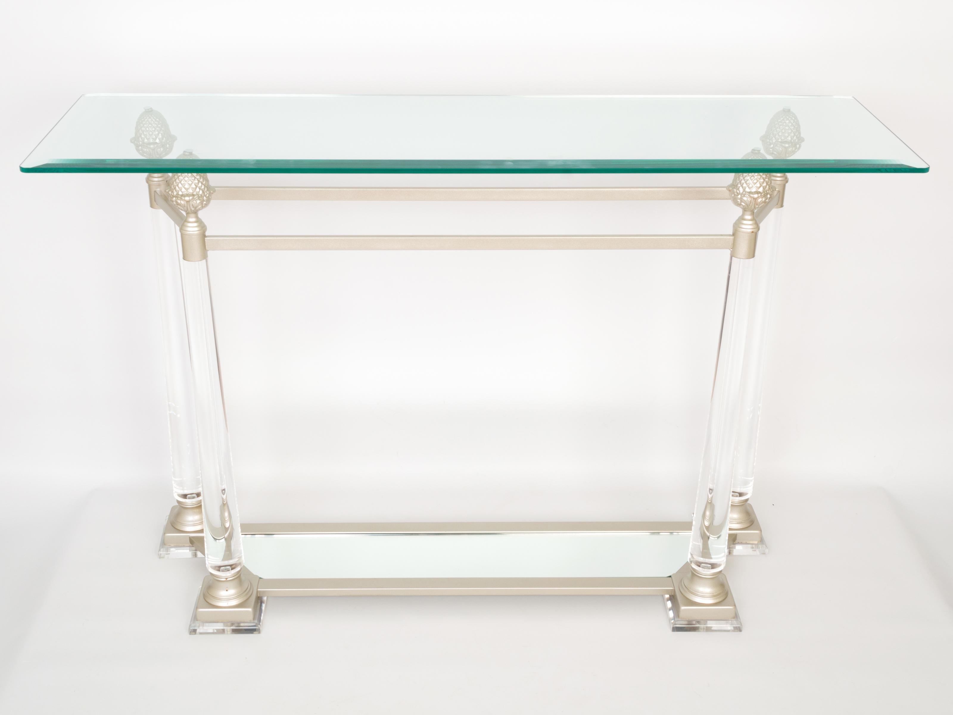Glass and Lucite Console Table France, C.1970 5